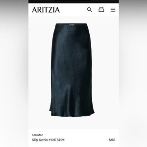 Aritzia Slip Satin Midi Skirt in Size 16 (fits like a 12)